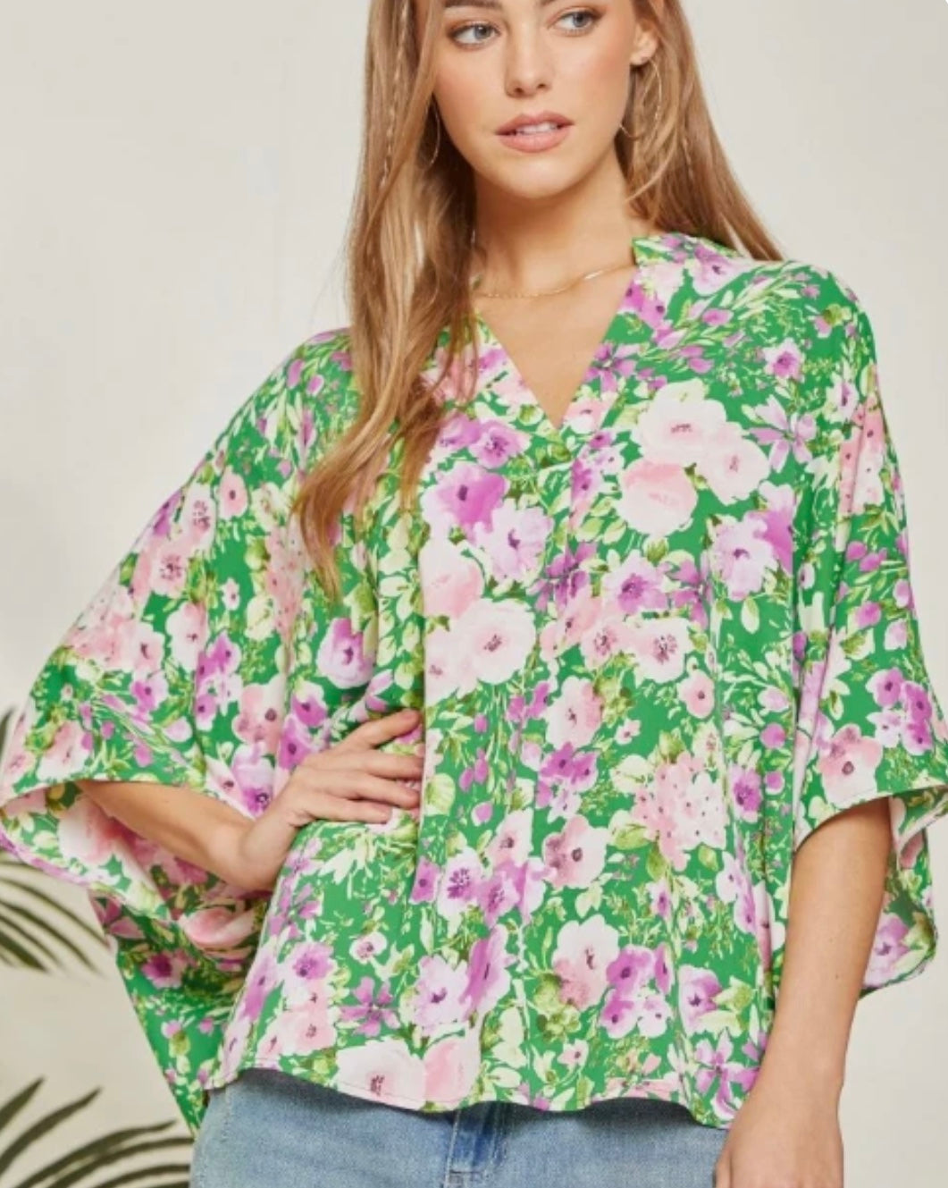 Green & Pink & Lavender Flower Fields Top