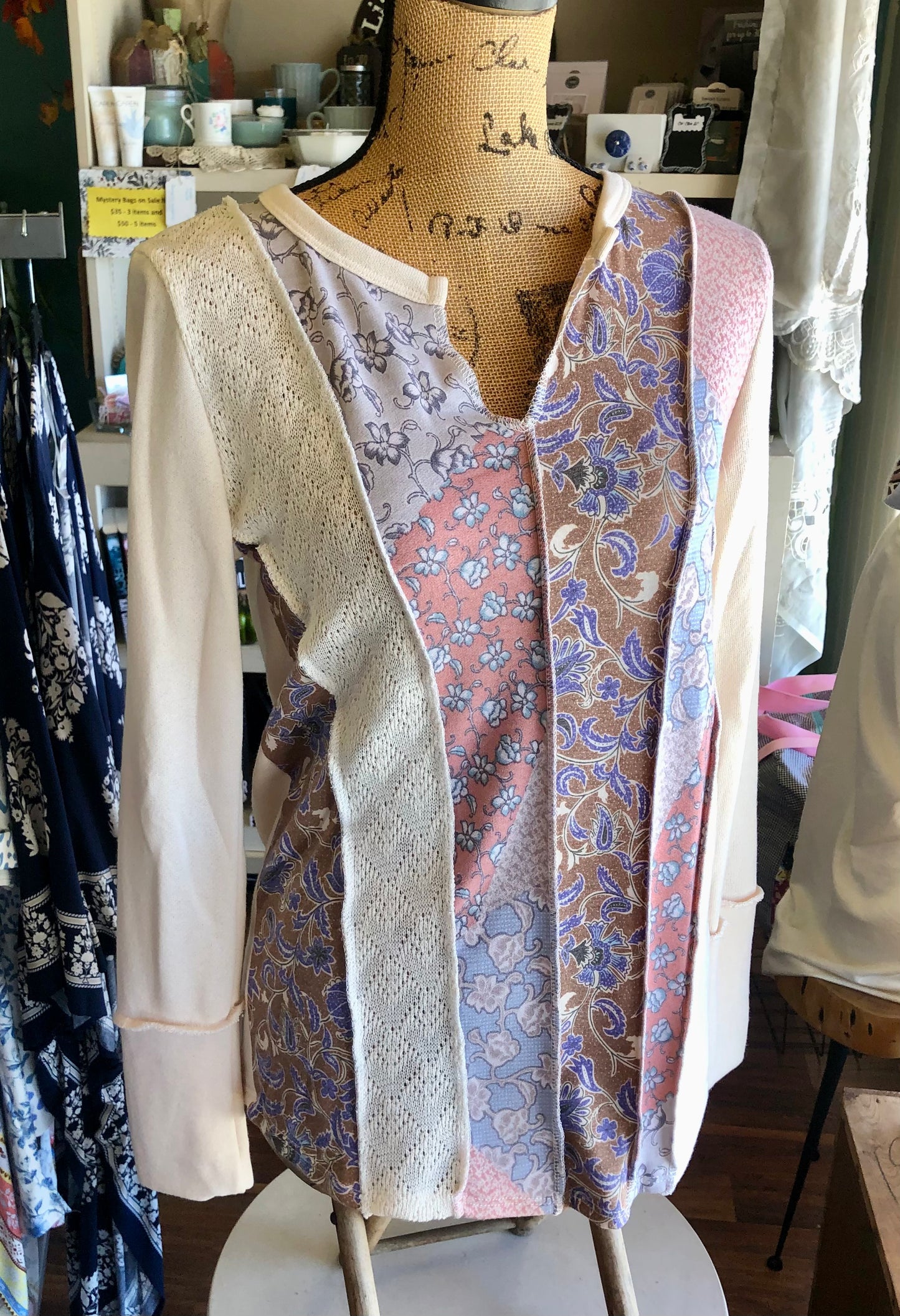 Patchwork Seam Detail Top