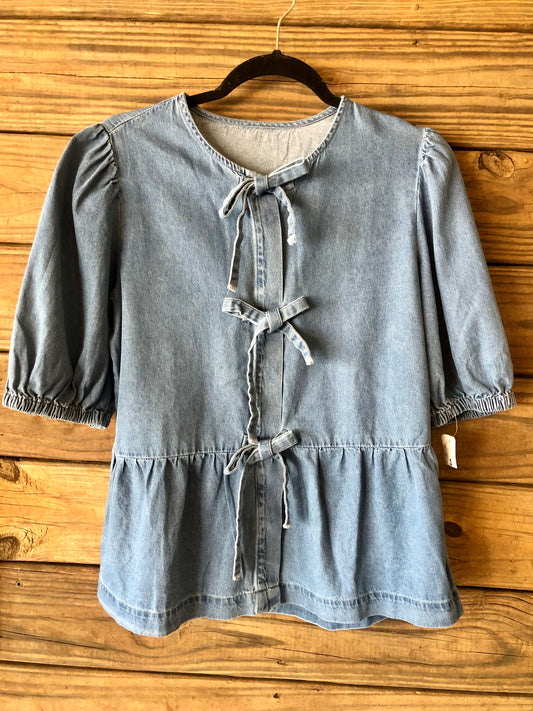 Denim Bow Top