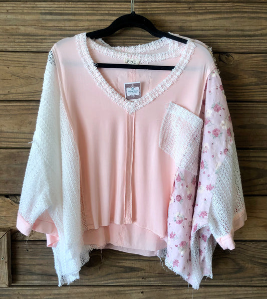 Floral Patch & Lace Top